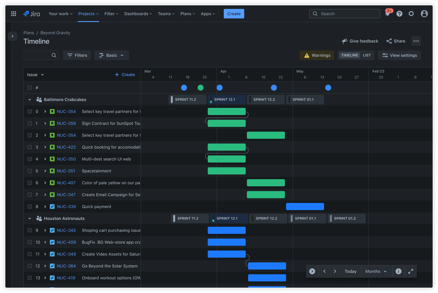 Screenshot van workflows