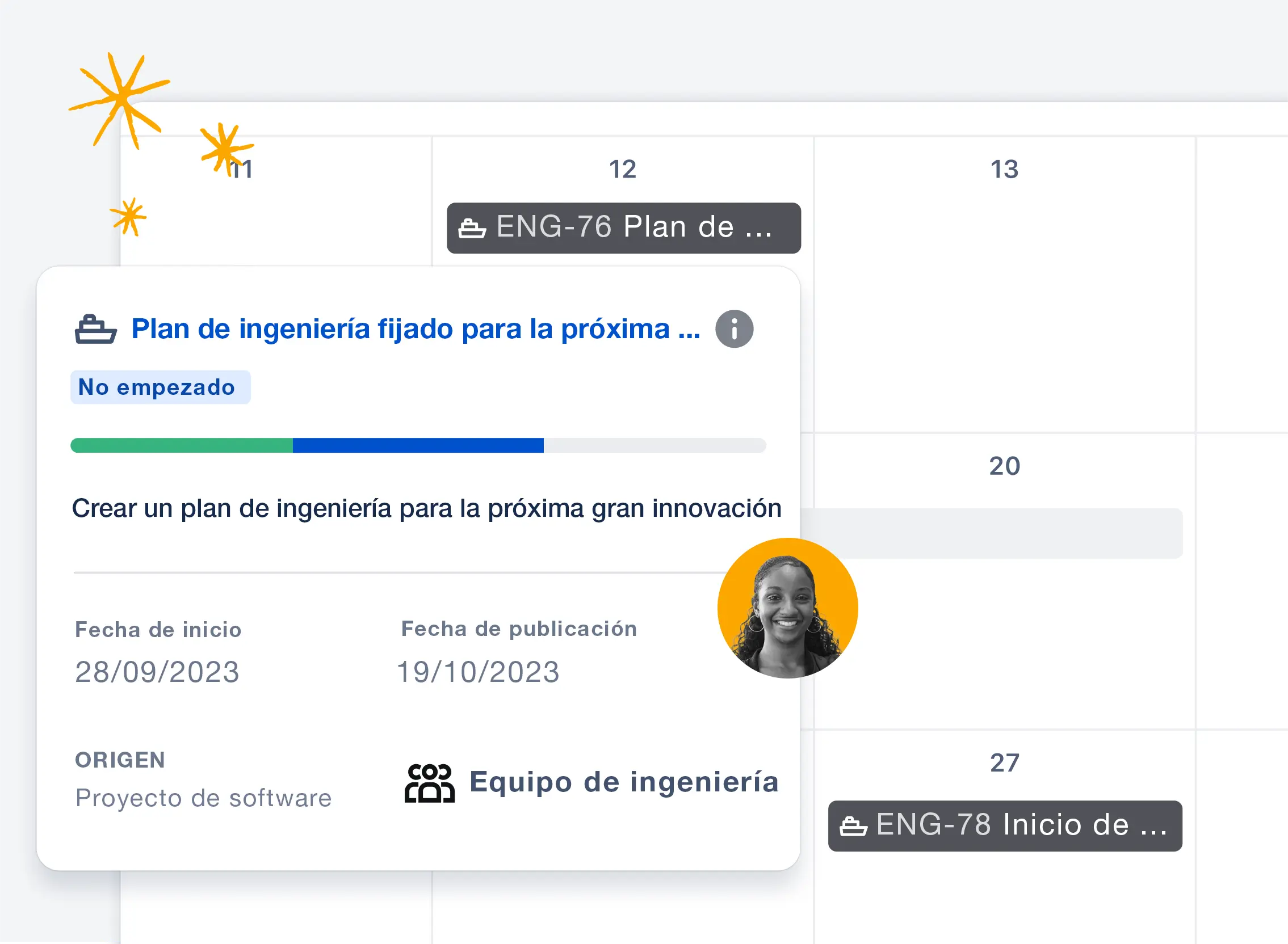 imagen del tablero de Jira mostrando las columnas de tareas pendientes y en progreso