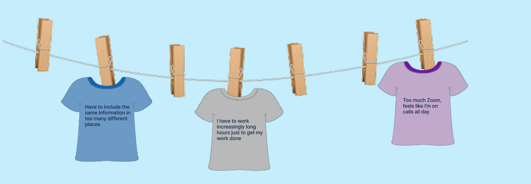 Chosen tshirts on a clothesline