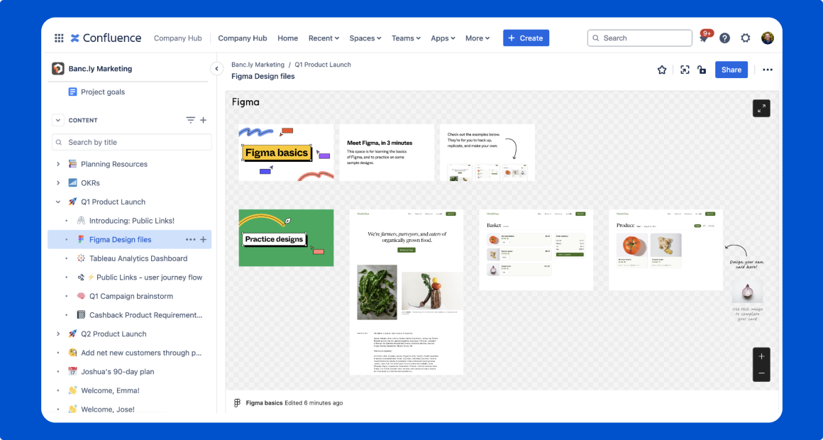 Confluence sidebar navigation screenshot.