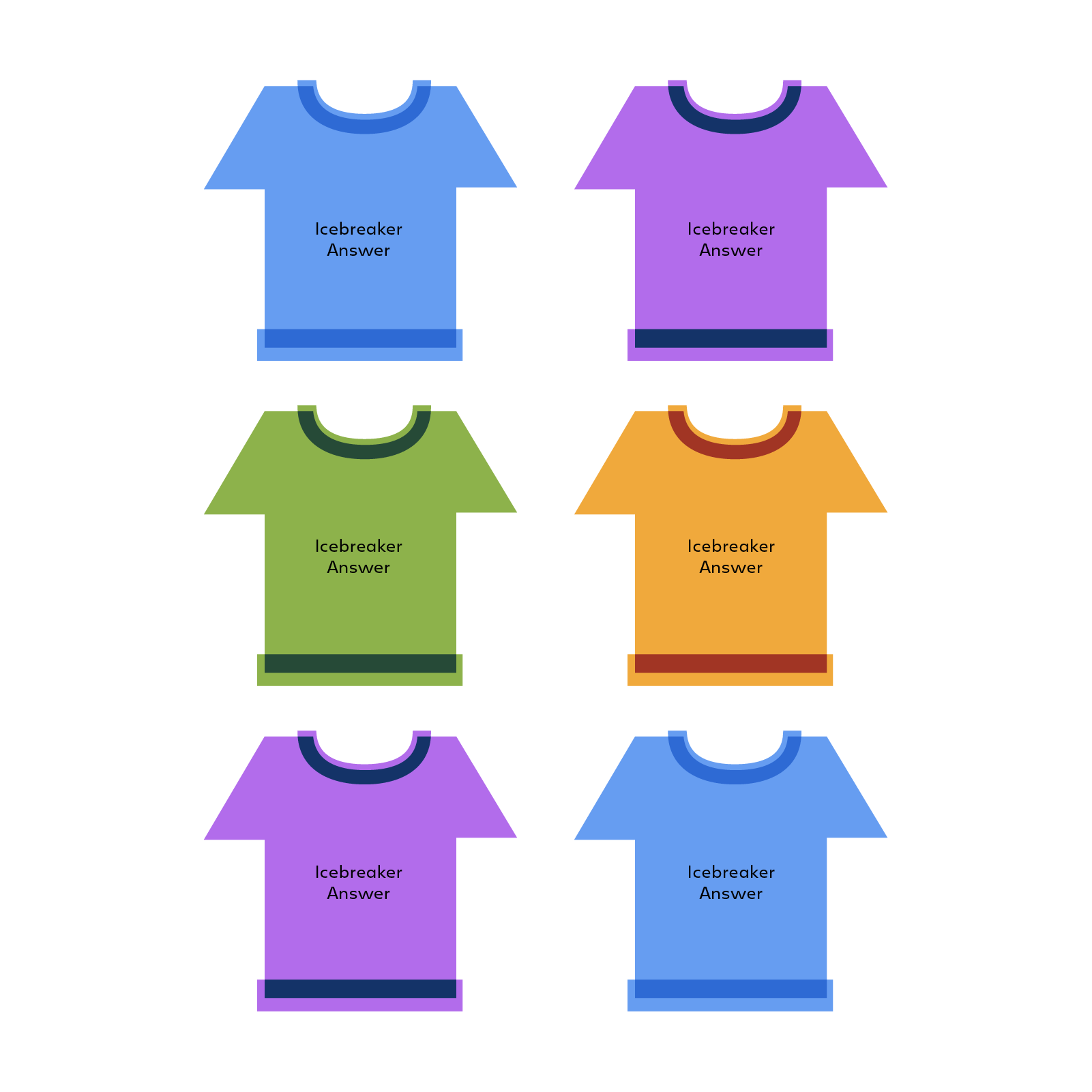 T-shirts with ice breaker labels