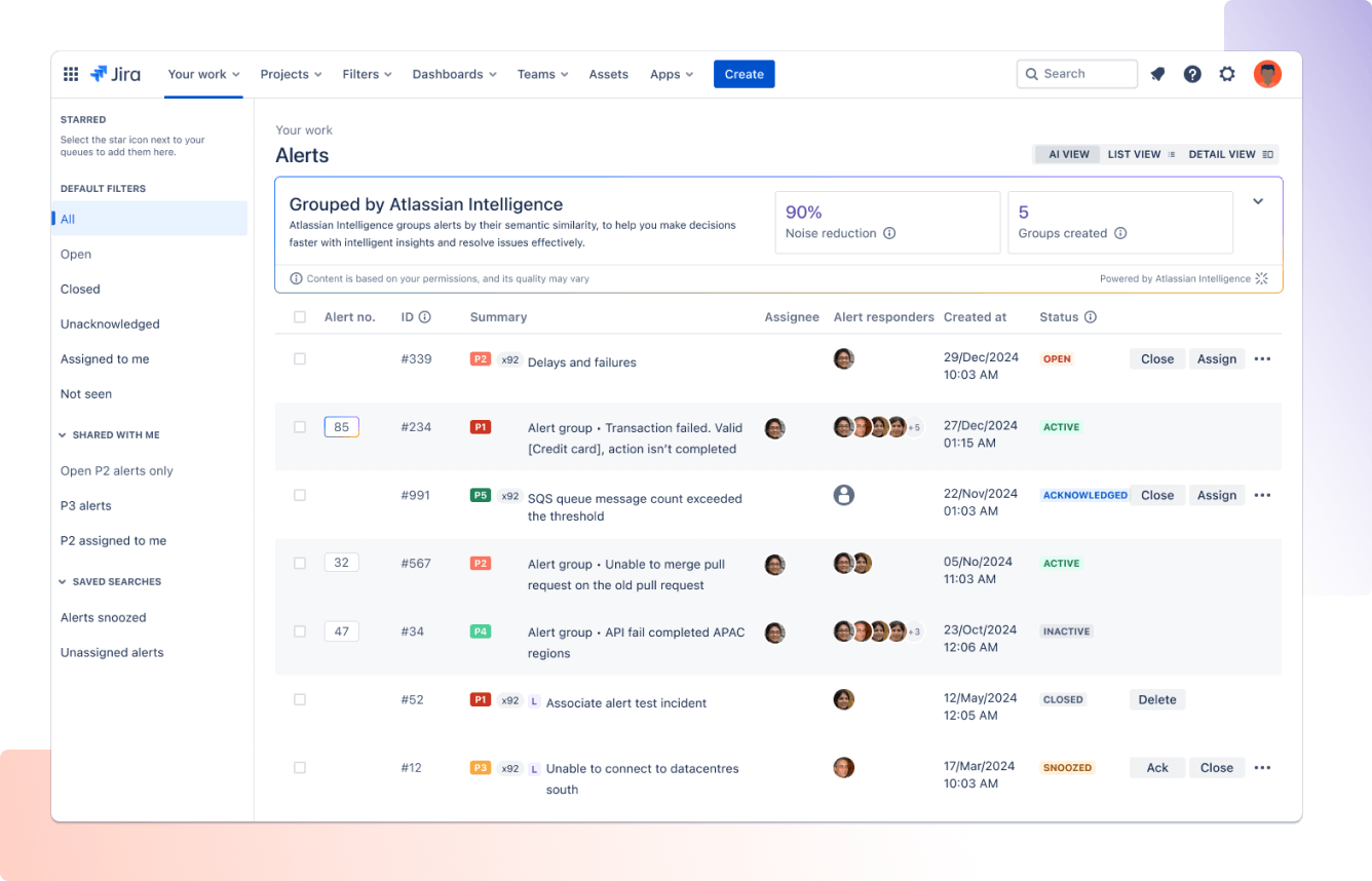 Captura de pantalla de Jira Work Management