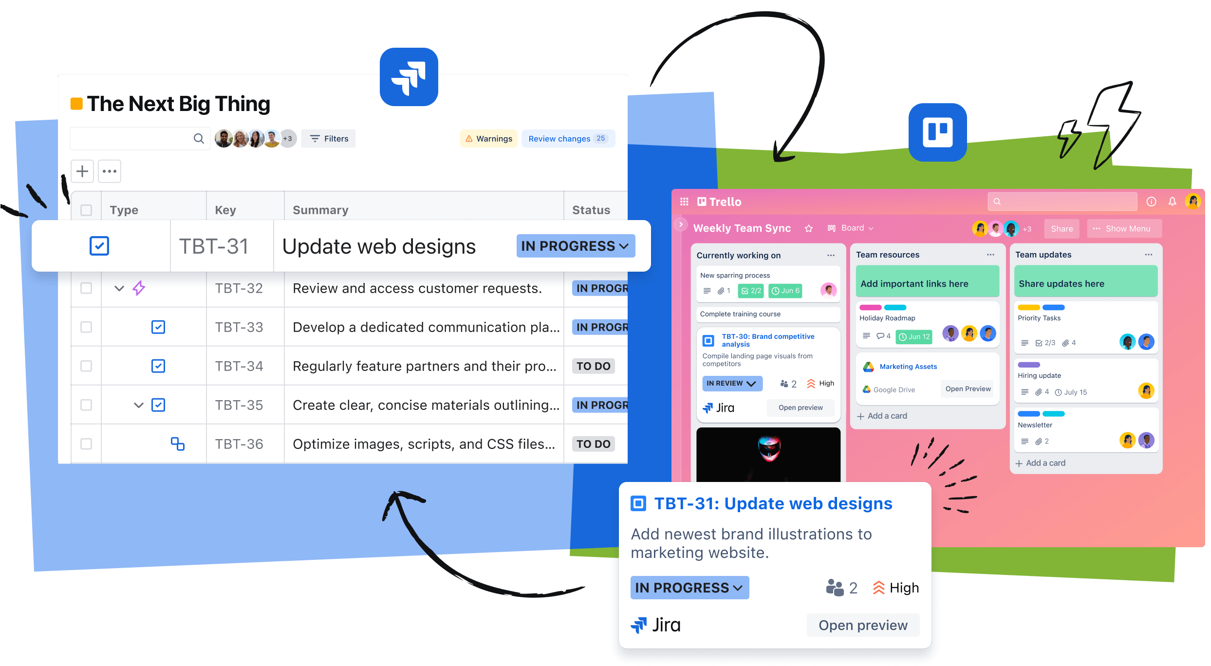 Jira and Trello illustration