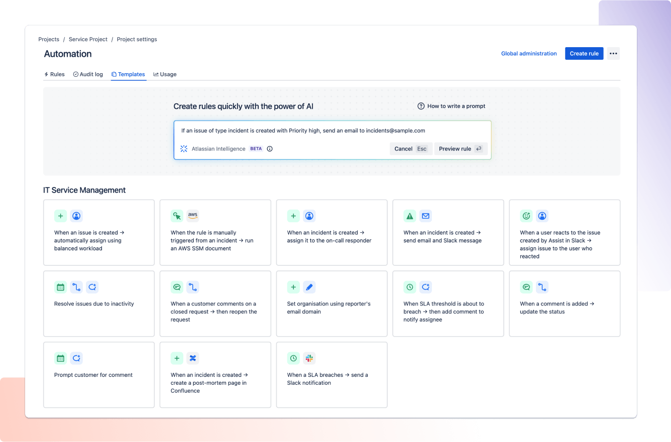 Jira Work Management のスクリーンショット