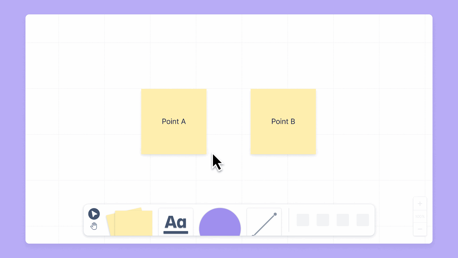 Two sticky notes with line connecting gif.